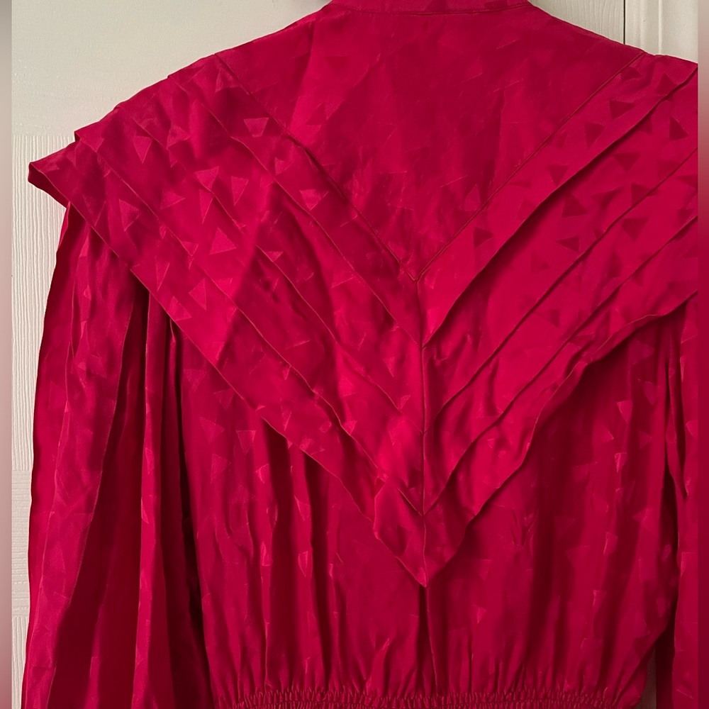 Vintage layer bibbed 90s silk dress with triangle details